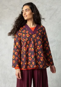Blouse "Andes" en coton biologique - mûrier noir