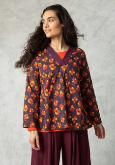 Blouse "Andes" en coton biologique - mûrier noir