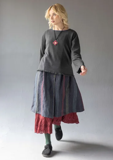 Fine-knit linen/organic cotton sweater - dark ash grey