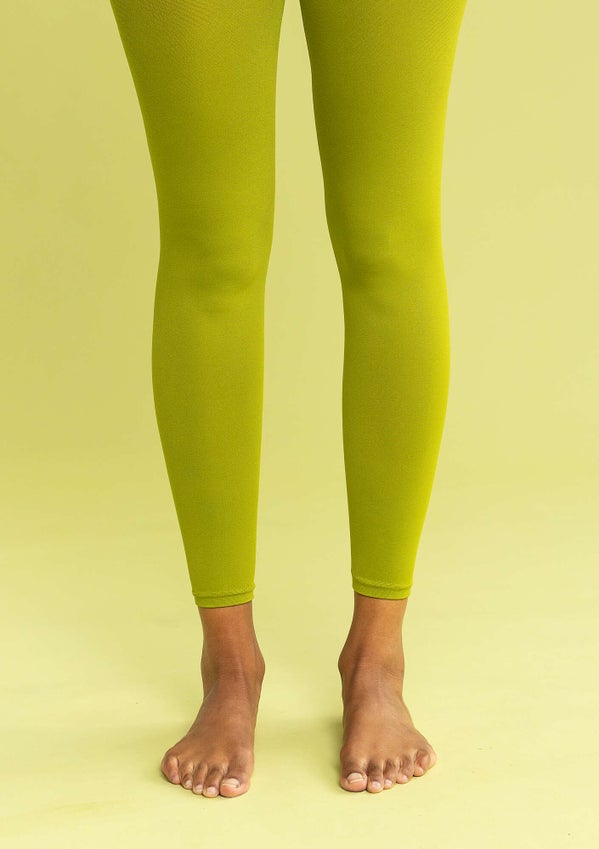 Ensfarvede leggings asparagus