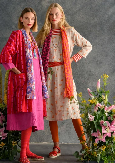 Kjole «Sprint» i lin - nektar/mønstret