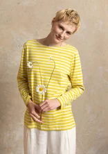 Striped essential top in organic cotton - dijon/feather