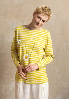 Basic-Streifenshirt aus Bio-Baumwolle - dijonsenf-feder