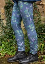Geblümte Leggings „Idun“ aus Lyocell/Elasthan - nebelblau