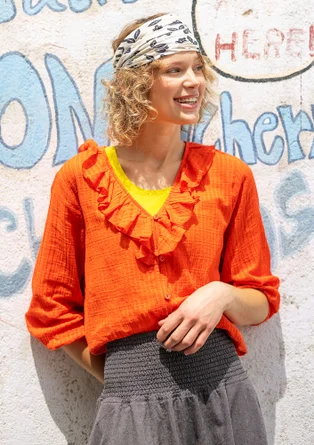 “Amelie” woven organic cotton blouse - chilli