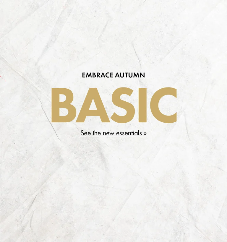An image with the words “Embrace autumn with essentials”.