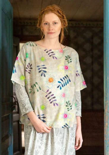 Blouse "Transparens" en écocoton/soie - gris chaud clair