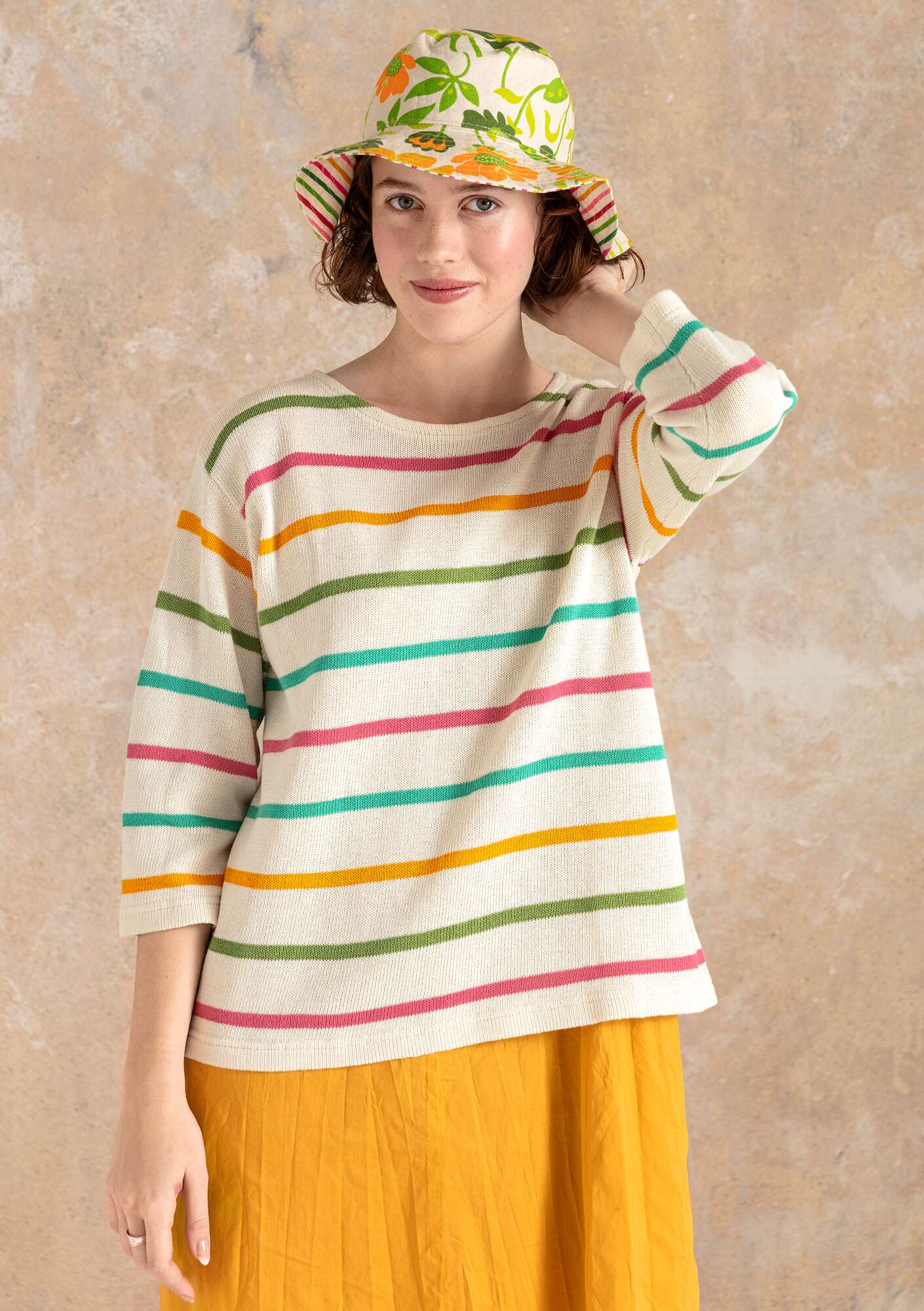 “Farmer” sweater in linen/organic cotton vanilla thumbnail