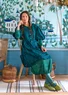 Kleid „Horisont“ aus Öko-Baumwolle (dunkeljaspis S)