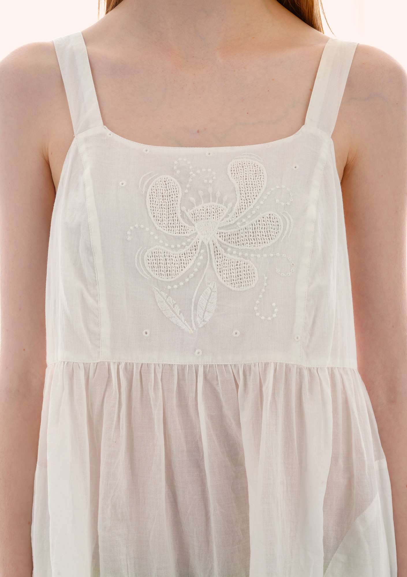 “Fantasia” dress in organic cotton semi-bleached thumbnail