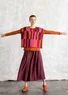 “Rut” knitted top in a blend of organic and recycled cotton (lingonberry/check S)