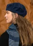 Knitted and felted lambswool blend beret (dark indigo One Size)
