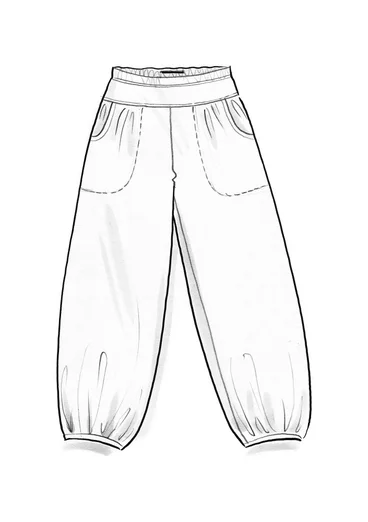 Trikåbyxa i ekologisk bomull/elastan - svart