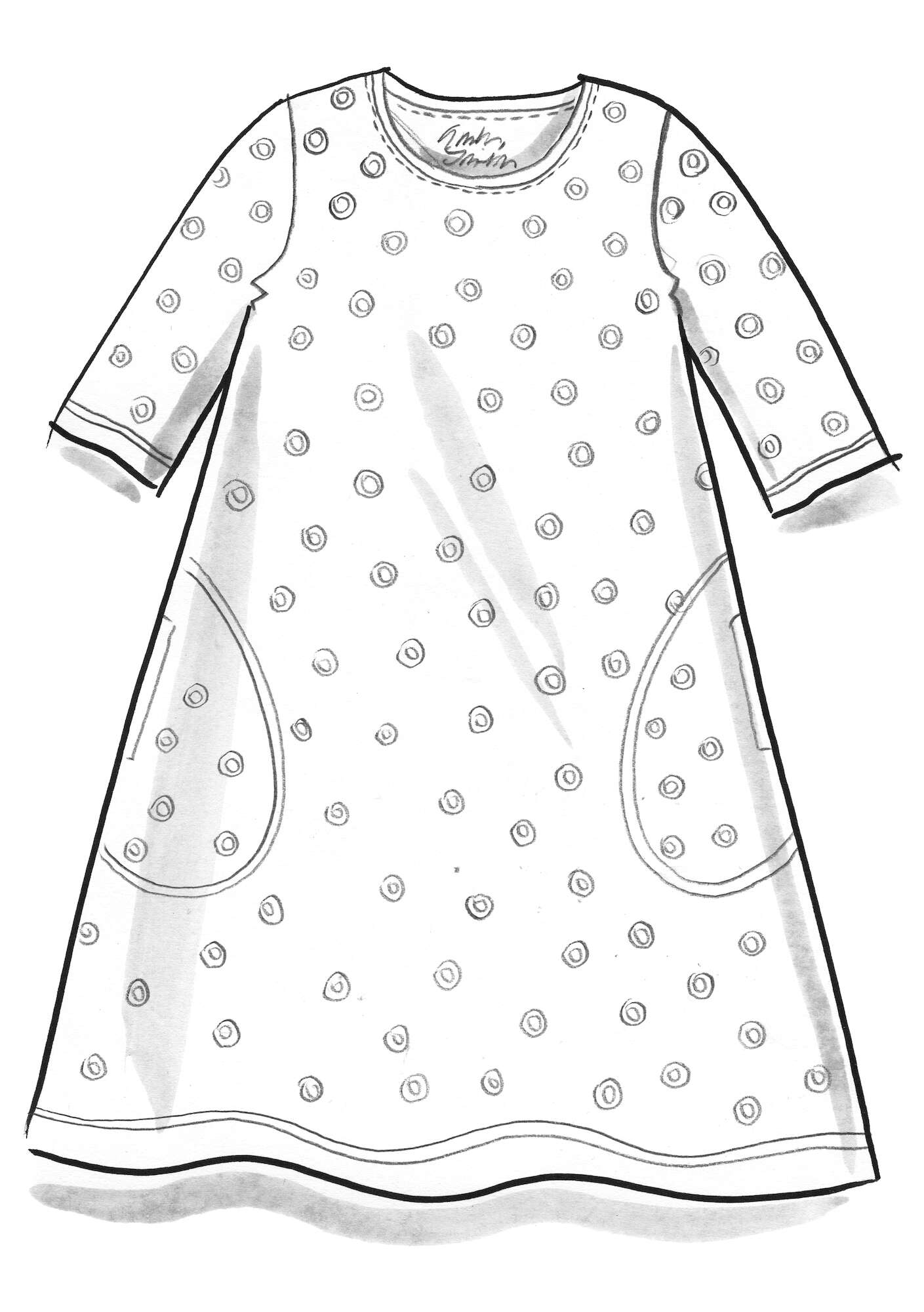 “Alma” jersey dress in organic cotton/modal