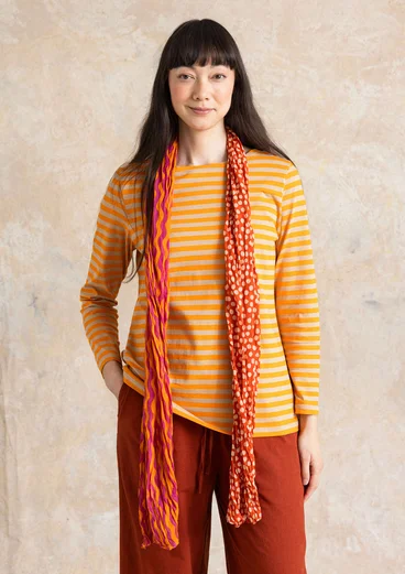 “Frida” patterned organic cotton scarf - chilli