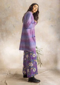  “Bello” long cardigan in alpaca/wool blend - hyacinth