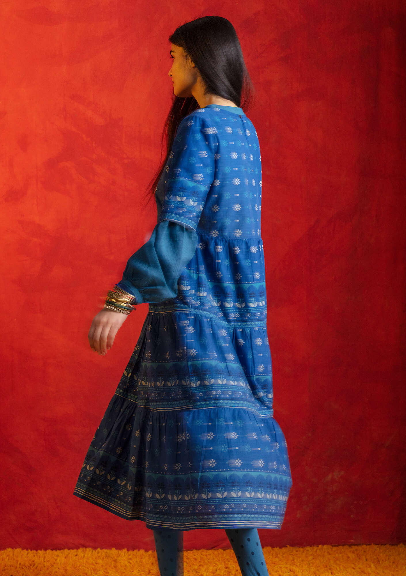 “Lalita” dress in organic cotton indigo thumbnail