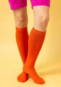 Organic cotton knee-highs - chilli