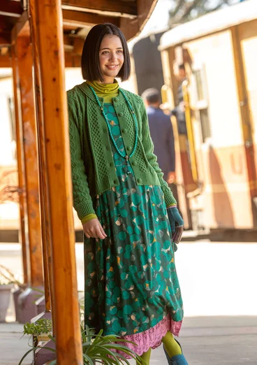 Strickjacke „Eternity“ aus Lammwollmischung - grasgrün