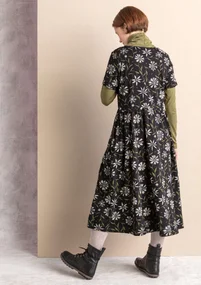 “Isolde” jersey dress in organic cotton/modal - black/patterned