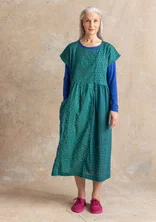 Geweven jurk "Sally" van biologisch katoen - donkersmaragd