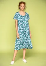 Trikåklänning ”Luisa” i ekologisk bomull - aquagrn
