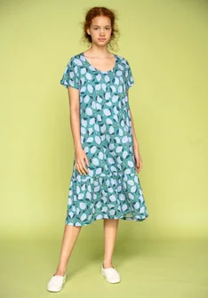 “Luisa” jersey dress in organic cotton - aquagrn