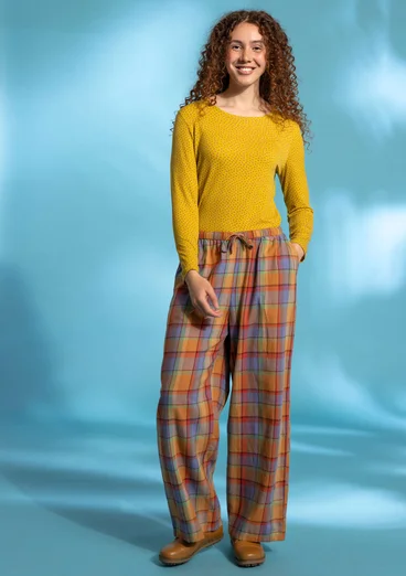 Vävd pyjamasbyxa "Skagen" i ekologisk bomull - bränd sienna
