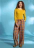 Vävd pyjamasbyxa "Skagen" i ekologisk bomull (bränd sienna XL)