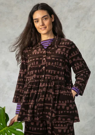 Veste "Paraguay" en velours de coton biologique/polyester recyclé - mûrier noir