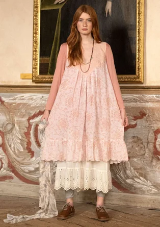 “Elisabeth” dress in woven organic cotton/linen - Pale powder pink