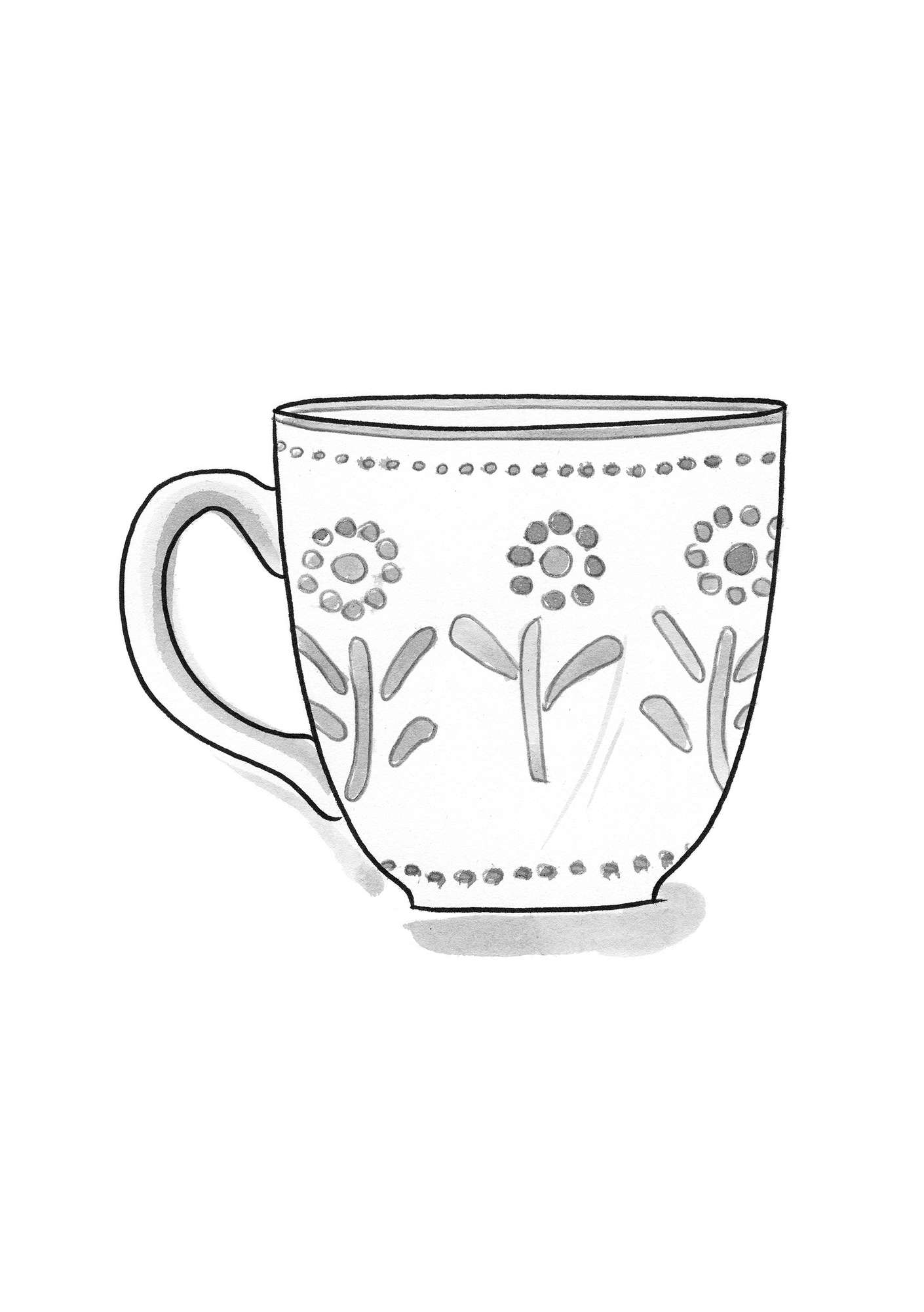 “Chai” ceramic teacup unbleached/multi-color