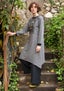“Artemis” organic cotton/modal jersey dress dark ash grey melange thumbnail