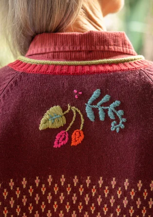 Gilet "Louise" en laine mélangée - aubergine