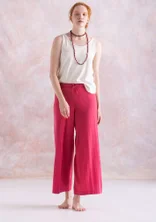 Fine-knit organic cotton trousers - coral