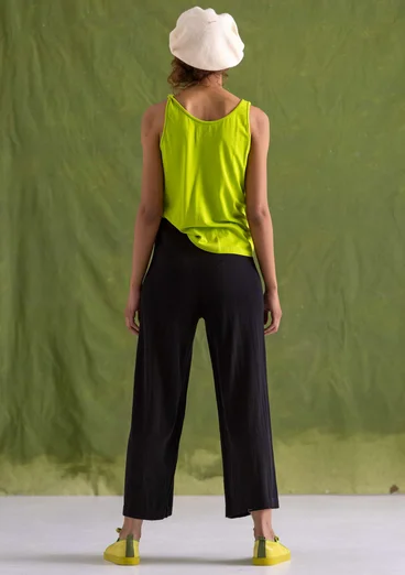 Fine-knit organic cotton trousers - black