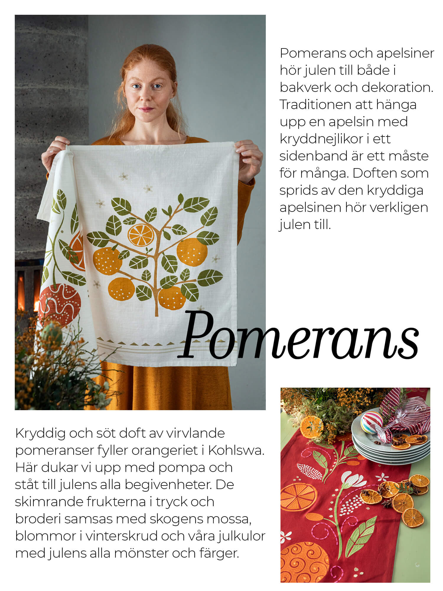 Kitchen towel ”Apelsin” in organic cotton