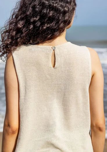 Knitted linen/organic cotton tank top - almond milk