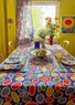 “Sol” patterned organic cotton tablecloth (cobalt blue One Size)