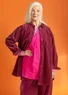 Corduroy overhemdblouse van biologisch katoen (wijnrood S)