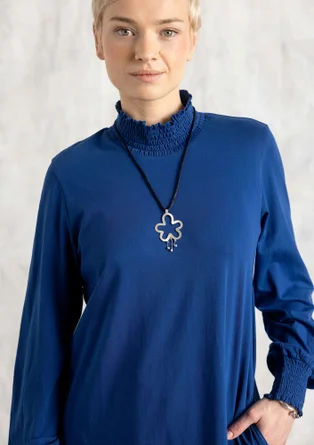 Jersey dress in organic cotton - indigo blue