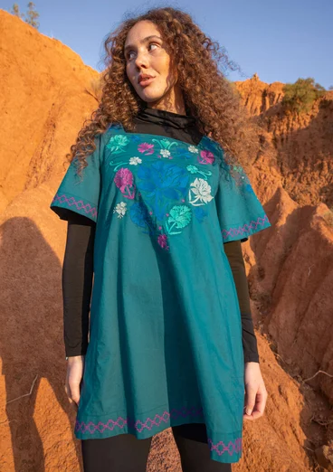 “Patricia” organic cotton tunic - petrol blue