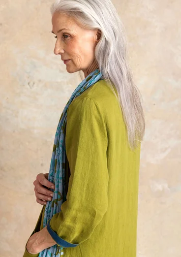 Woven linen dress - green pepper