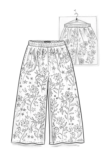 Broek "Nightingale" van geweven biologisch katoen - hemelsblauw