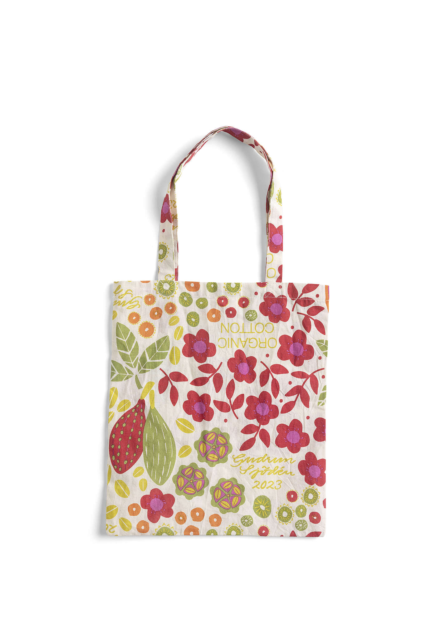 Fabric tote bag S in organic cotton parrot red