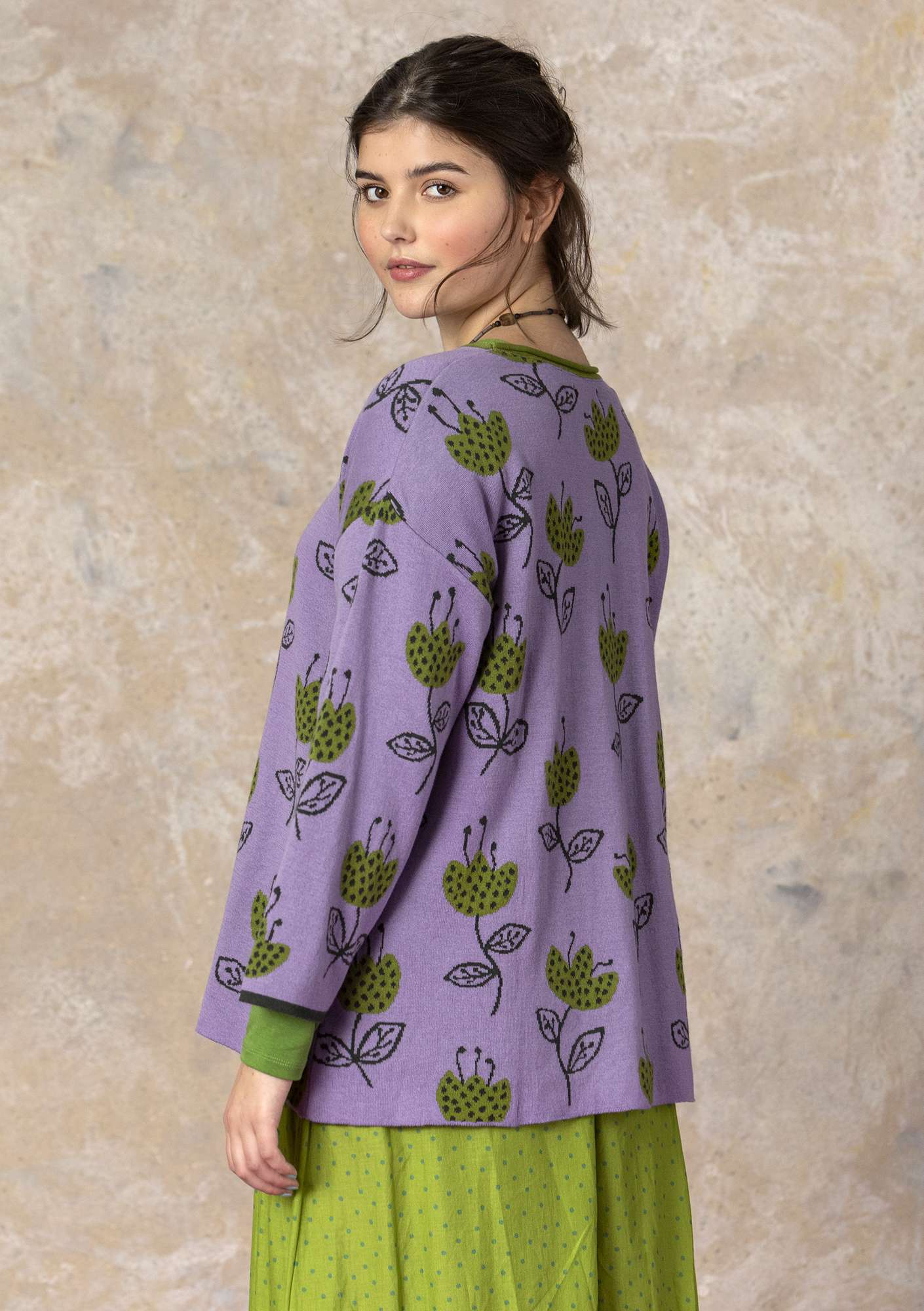 “Tulippa” organic/recycled cotton sweater hyacinth