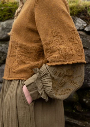Strickpullover „Hildur“ aus Wolle - messing-melange