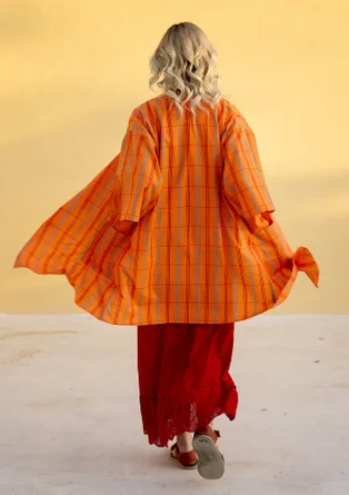 Kimono à carreaux "Coimbatore" en coton biologique - sorbe