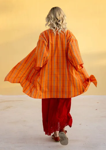 Kimono à carreaux "Coimbatore" en coton biologique - sorbe