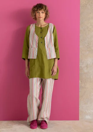 Gilet "Esme" van geweven katoen/linnen - multicolour/gestreept